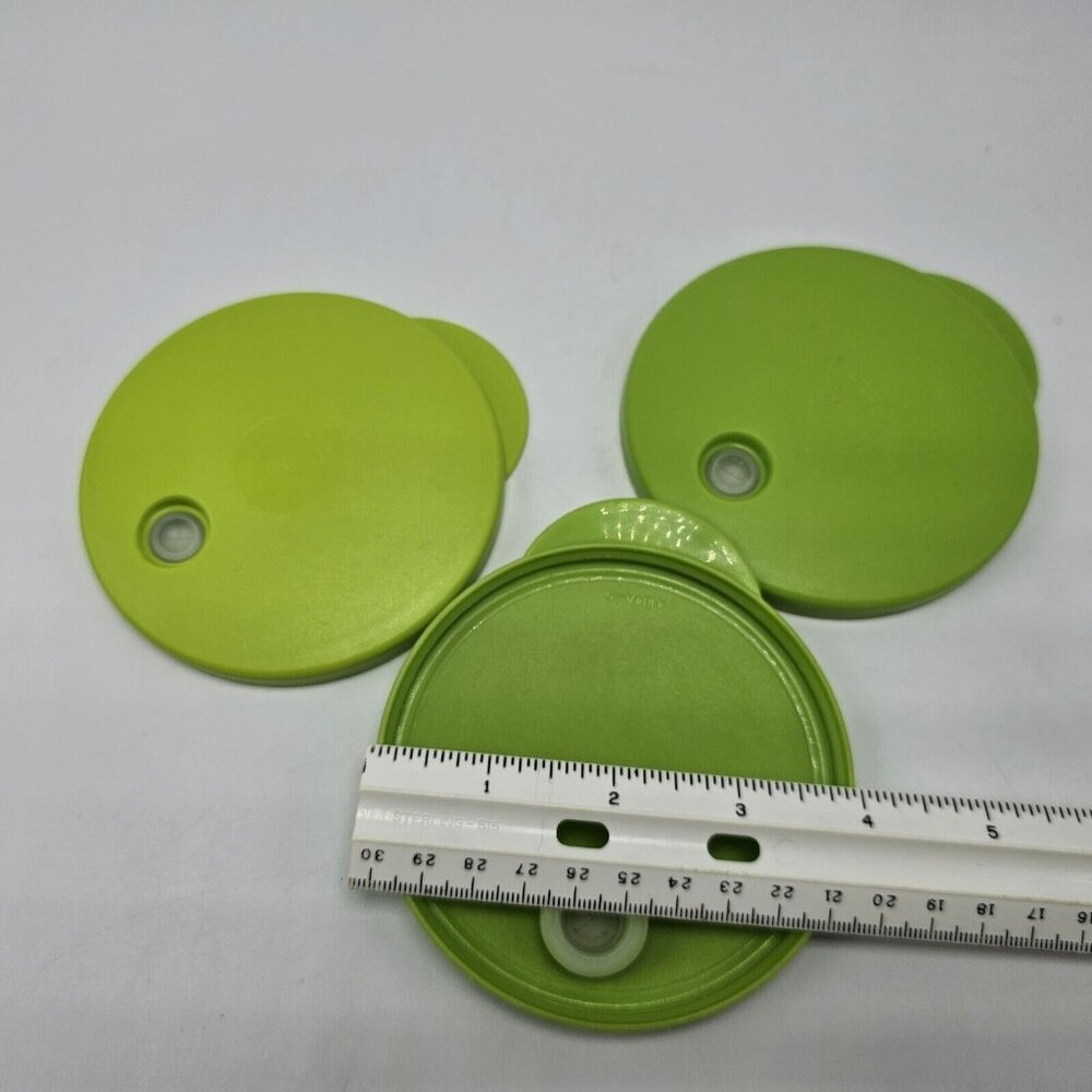 Lot 3 Tupperware Lids dripless Cup Tumbler Seal Green 4 in Impressions 4184A